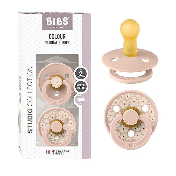 BIBS Pacifiers - Colour Studio 2 Pack | Round Nipple Baby Pacifier 6+ Months