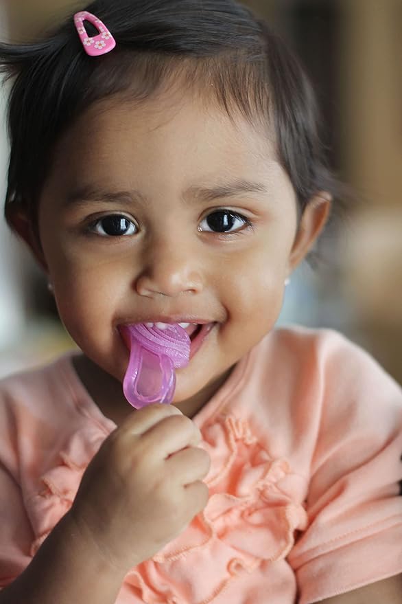 Brilliant Oral Care Baby?Ös First Toothbrush, Smooth Silicone Bristles Gently Clean Tender Teeth and Gums 4+ Months, 1 Pack