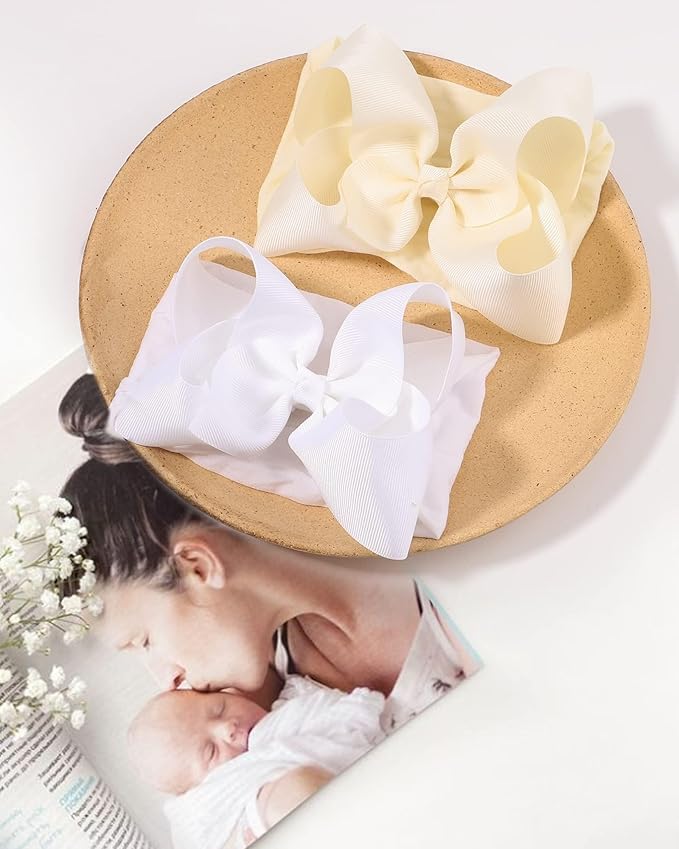 doboi 20pcs Baby Girls Bows Headbands Nylon Hairbands Ribbon Bow