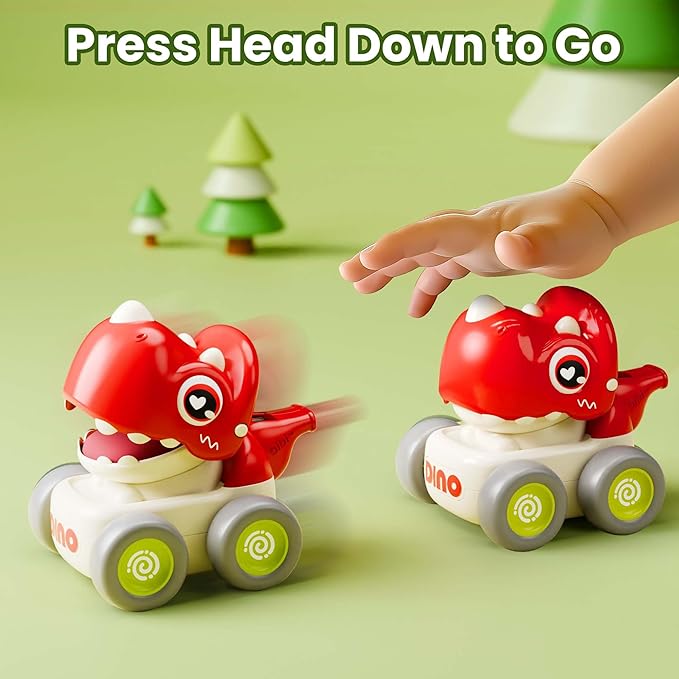 iPlay, iLearn Dinosaur Car Toys for Toddlers 1-3 6 9 12 18 1st Birthday 1 2