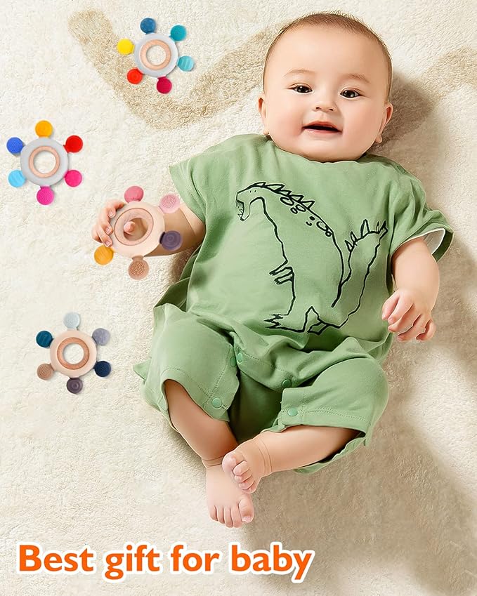 akolik Teething Toys for Babies, Baby Teethers Toy Teething Ring Silicone 3+ Months