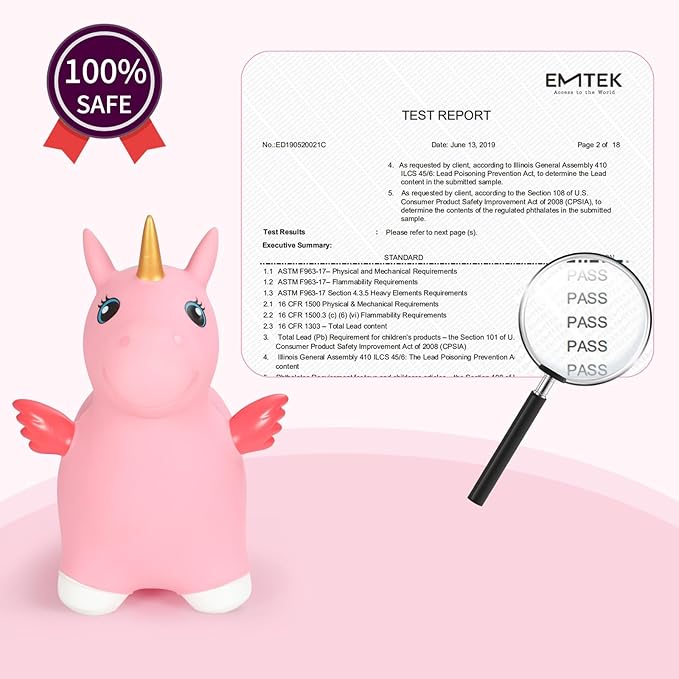 INPANY Unicorn Bouncy Horse Toys for 2 Year Old Girls, Toddler Inflatable Hopper/Bounce Horse/Hopping Horse 3 4,