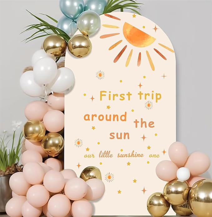 Baby Shower Backdrop Decals First Trip Around The Sun Balloon 1St Birthday