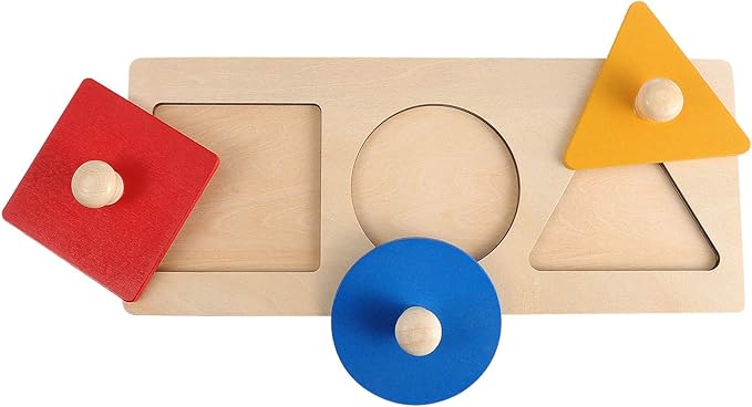 1 Set Geometric Panel Wood Knob Puzzle Wooden Geometry Puzzle