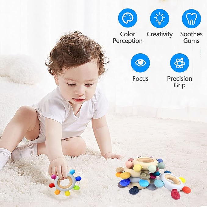 Baby Teething Toys Silicone Teethers BPA Free Silicone Rudder (8 Directions