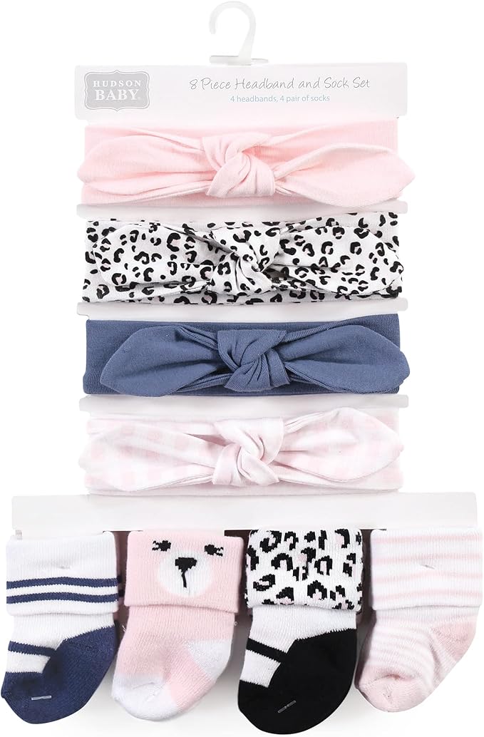 Hudson Baby baby-girls Headband and Socks Set