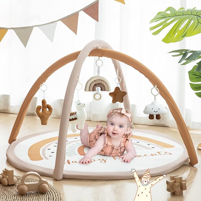 Razee Baby Gym Mat Infant Activity Gym Rainbow Baby Activity 5 Toys