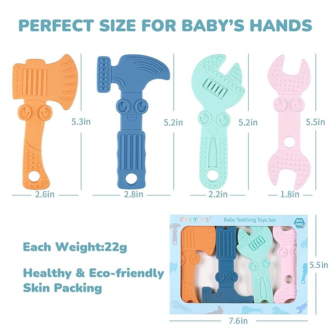 TYRY.HU Baby Teething Toys for Babies, Baby Teether Toys 4 Packs