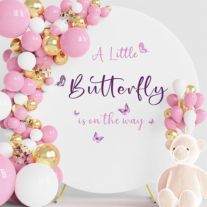 Butterfly Baby Shower Party Decal for Backdrop A Little Butterfly