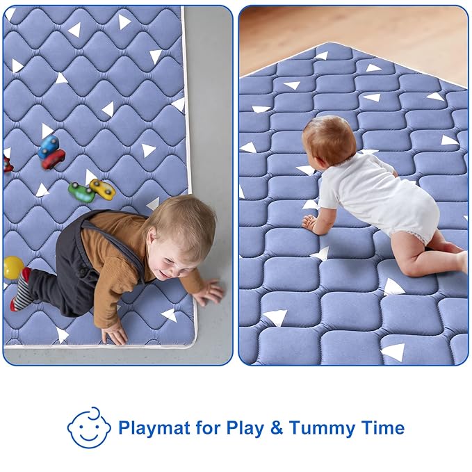 Premium Foam Baby Play Mat 79" X 63", Extra Large Soft Thicker Activity Playmats for Babies