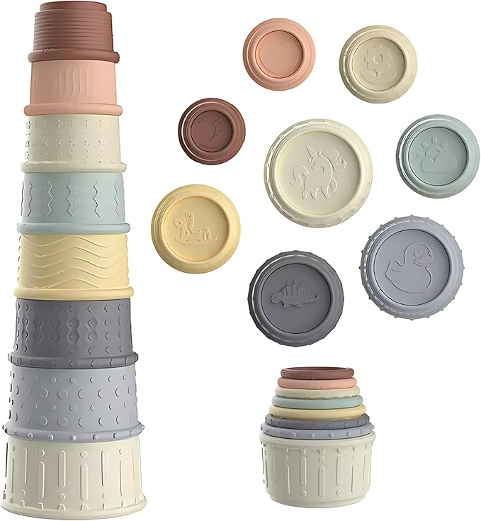Stacking Cups Activity for Baby | Early Development and Sensory Training 6+ Months 8 Count