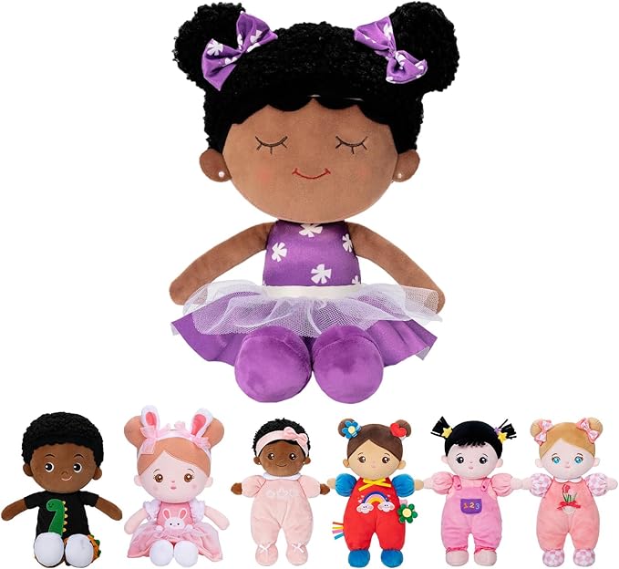 OUOZZZ 15in Soft Baby Doll Plush Toy - African American