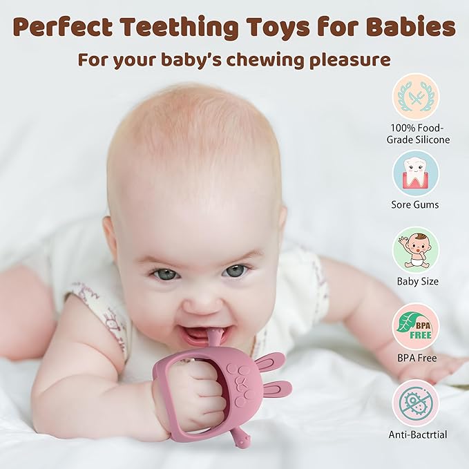 Teething Toys, Baby Toys 6-12 Months 6-12 Months, Free(2 Packs)
