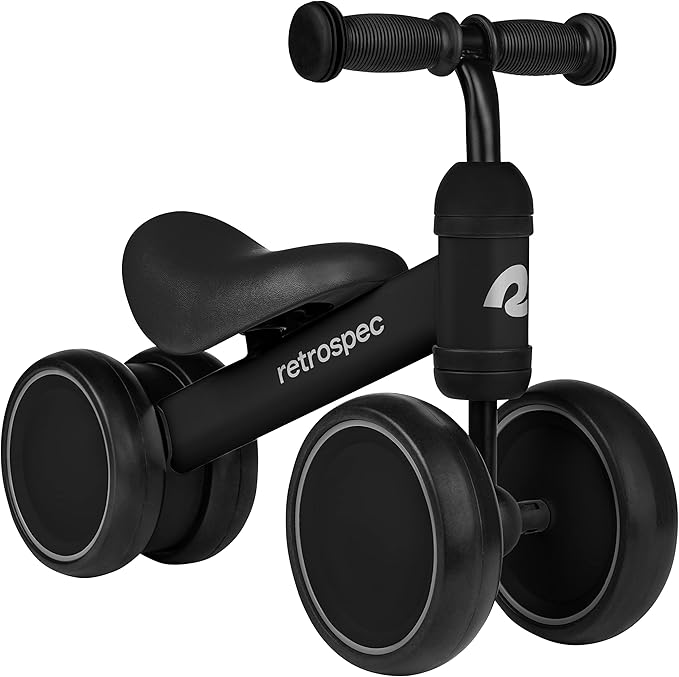 Retrospec Cricket Baby Walker Balance Bike with 4 Wheels 12-24 Months 1 Year