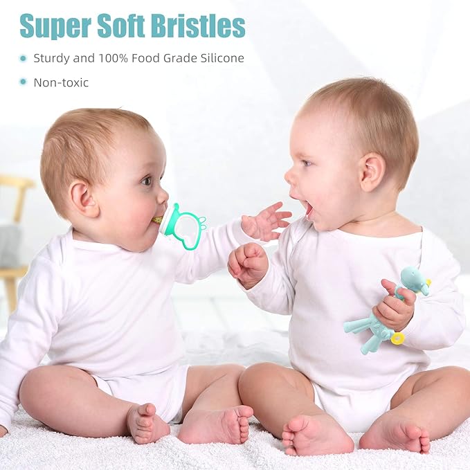 SHARE&CARE Baby Teething Toys for Girls and Natural Organic Fruit 1 Teethers 1 Feeder 3 Silicone
