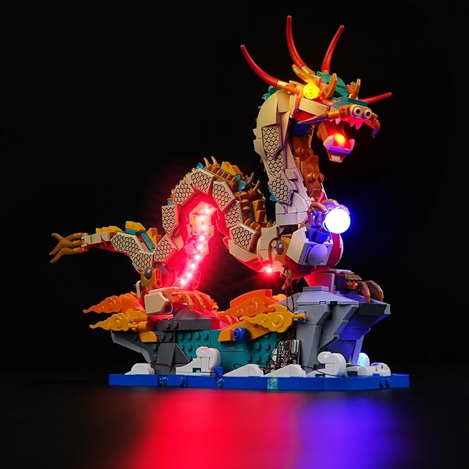 LED Lighting Kit for Lego Auspicious Dragon, LED Light Compatible 80112 Building
