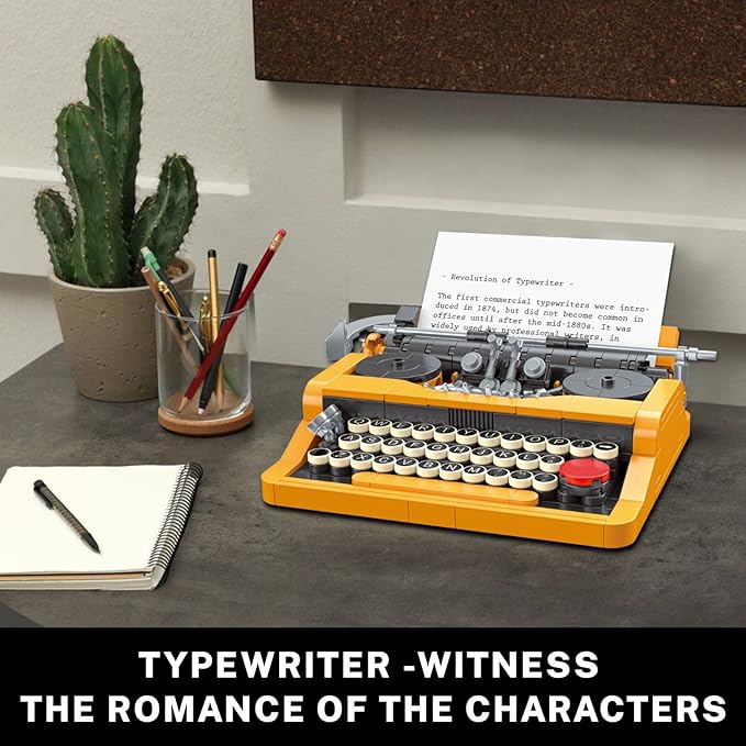 JMBricklayer Typewriter Walkman Television Building Toys 20131, Collectible Vintage Display Model Office Room Decor Kids(660 Pieces)