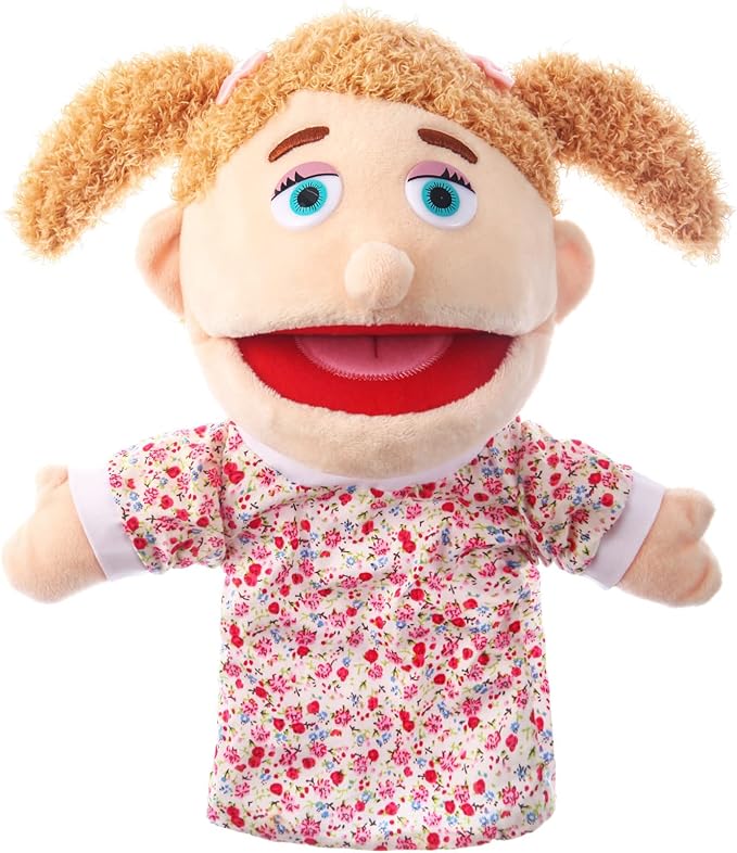 1 Pcs Family Hand Puppets 13 Inch Grandparents, Mom & Dad