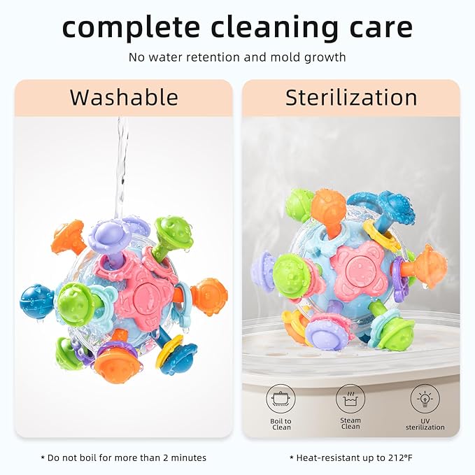 Baby Montessori Sensory Toys, Food Grade Teething Toys for Babies 0 3 6 9 12 18 Months