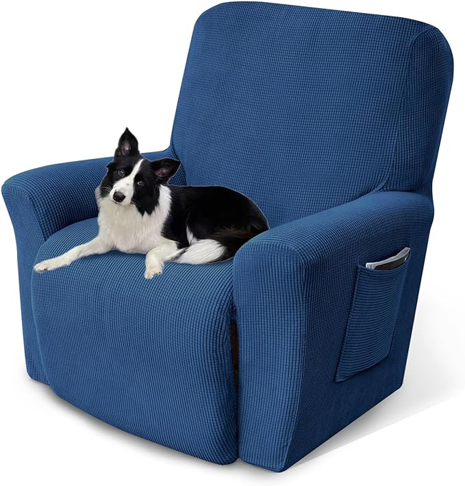Recliner Chair Cover Lazy Boy Recliner Covers Recliner Covers for Recliner Chair 1 Piece Furniture Protector Prevent wear and pet Hair(Recliner,Classic Blue)