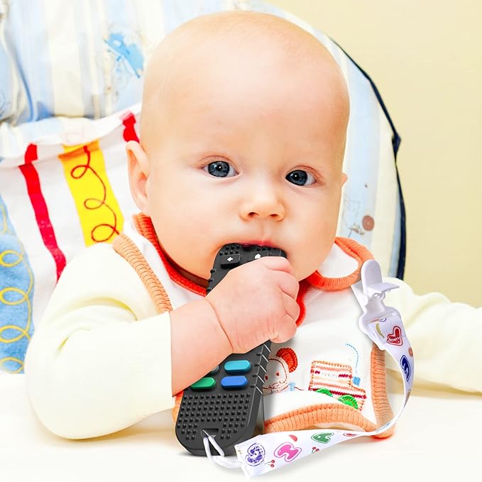 TV Remote Control Shape Baby Teething Toys and Phone Shape 6-12 Months,