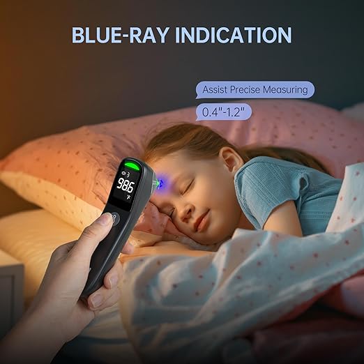 No-Touch Forehead Thermometer, 1s Accurate Reading and 3-Color Indicator 2-in-1 Infrared