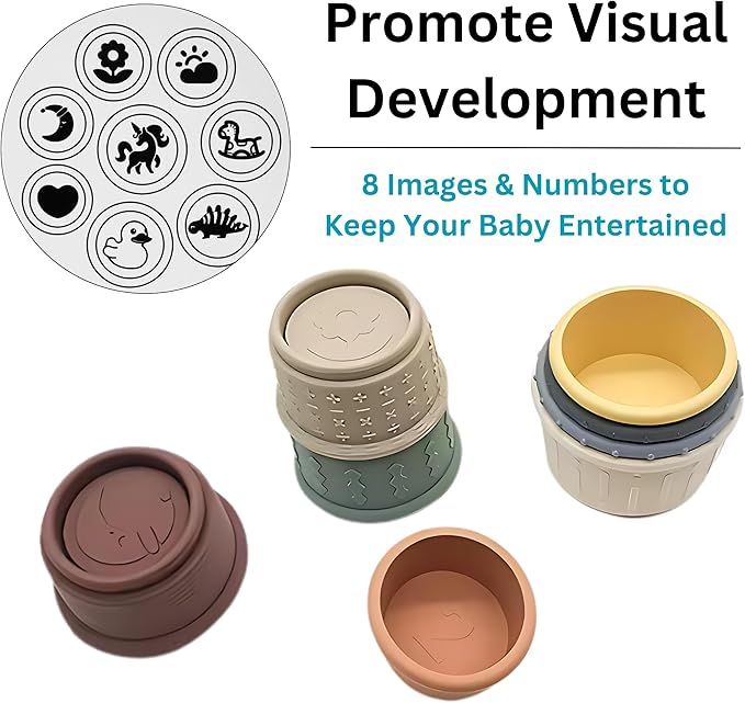 Stacking Cups Activity for Baby | Early Development and Sensory Training 6+ Months 8 Count