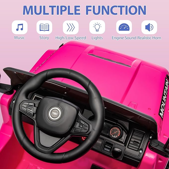 Hetoy Kids Ride On Truck Car, 12V Battery Powered Electric Car w/Parent Remote Control 3 Speeds,