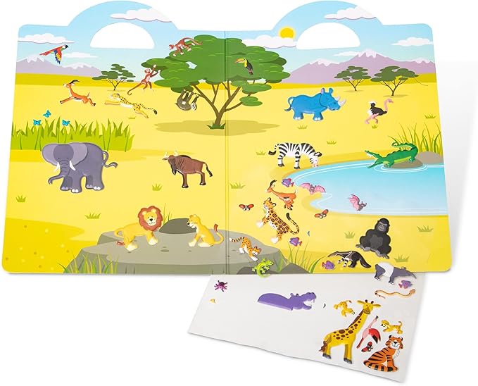 Melissa & Doug Puffy Sticker Play Sets - Safari, Pirate, On the Farm - Reusable Dress Up Doll Stickers, Restickable Puffy Sticker Book For Kids Ages 4+