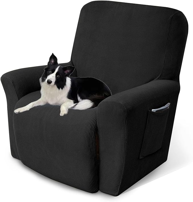 Recliner Chair Cover Lazy Boy Recliner Covers Recliner Covers for Recliner Chair 1 Piece Furniture Protector Prevent wear and pet Hair(Recliner,Black)