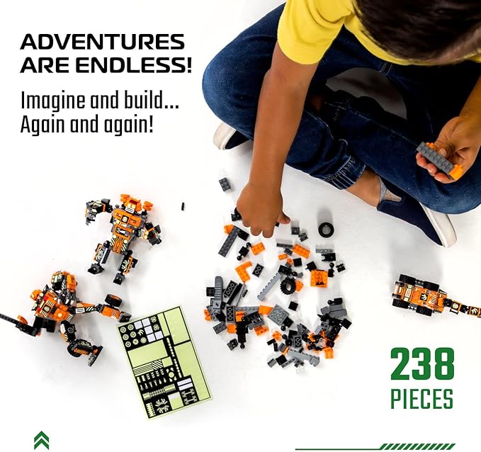 JITTERYGIT Mech Robot Soldier Glow in The Dark Bricks Toy STEM Gift Set, Juguetes para Niños De Christmas Birthday Regalos, Cool Military Holiday Present for Boys, Girls, Teen 6 7 8 9 10 Year Old