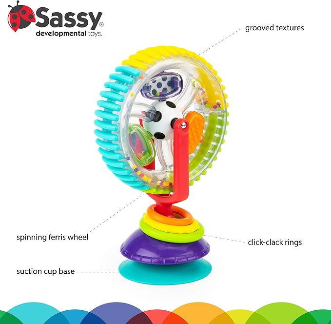 Sassy Wonder Wheel Spinning High Chair Tray Toy, Age 6+ Months