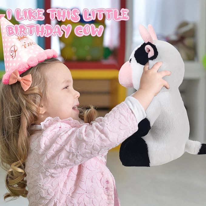 HyDren 9.8" Happy Plushy Birthday Cow Toys Cow Stuffed Animals