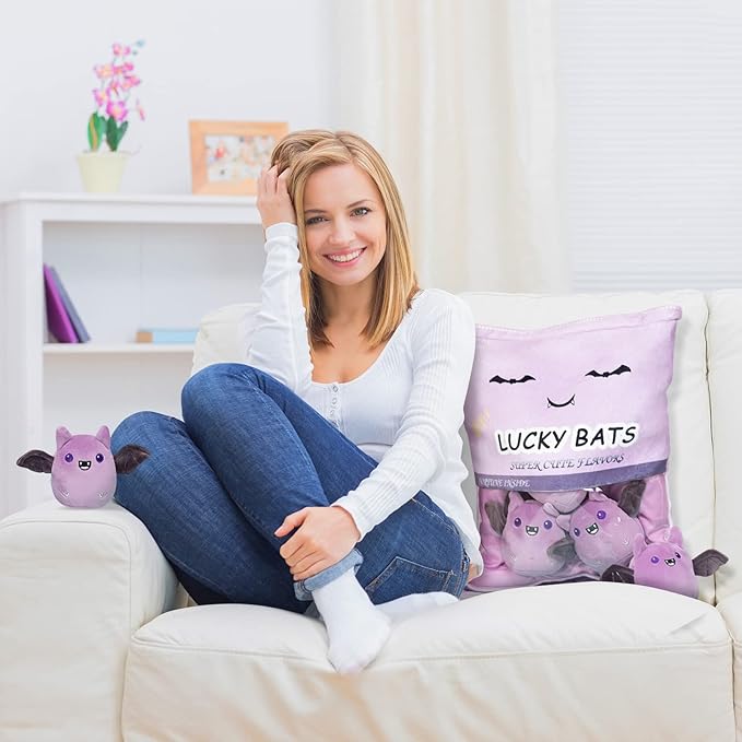 REFAHB Lucky Bat Plush Toy, Removable Stuffed Animal Plush Dolls (5pcs a