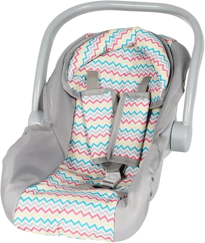 Adora Baby Doll Car Seat Carrier with Removable Cover - Machine Washable, Fits Most Dolls and Stuffed Animals Birthday Gift For Ages 2+