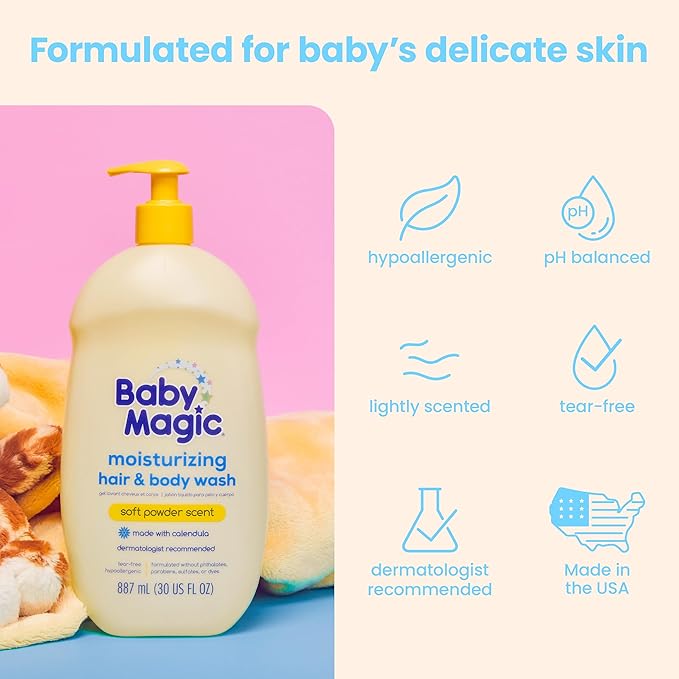 Baby Magic Moisturizing Hair & Body Wash, 30 Fl Oz