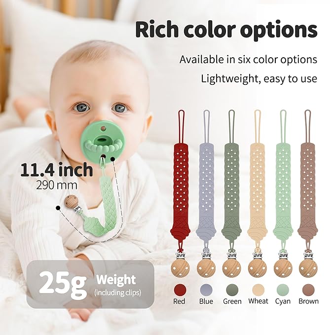 Pacifier Clip - Pacifier Holder Clip ??3 Pack Silicone