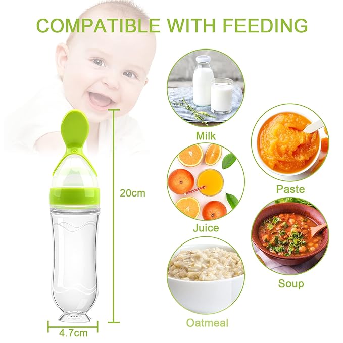 Food Feeder for Baby, Fruit Feeder Pacifier (3 Pcs) 6 Different 1 PCS 90ML with 1 PC 1 PC