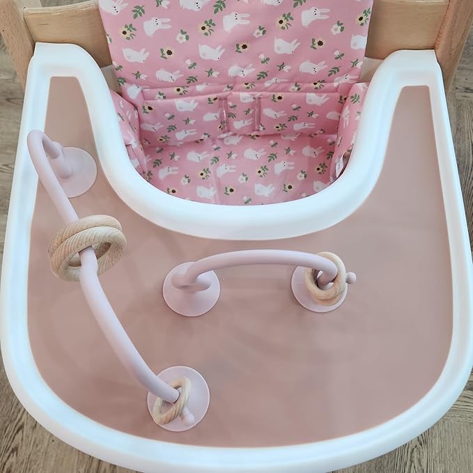High Chair Toys with Suction Cups | Silicone & Wooden High Chair Suction Cup Toys for Babies 6-12 Months