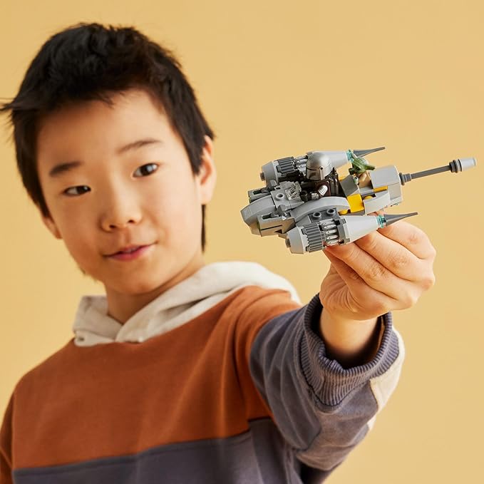 LEGO Star Wars The Mandalorian’s N-1 Starfighter Microfighter, Building Toy Set for Kids Ages 6 and Up with Mando and Grogu 'Baby Yoda' Minifigures 75363