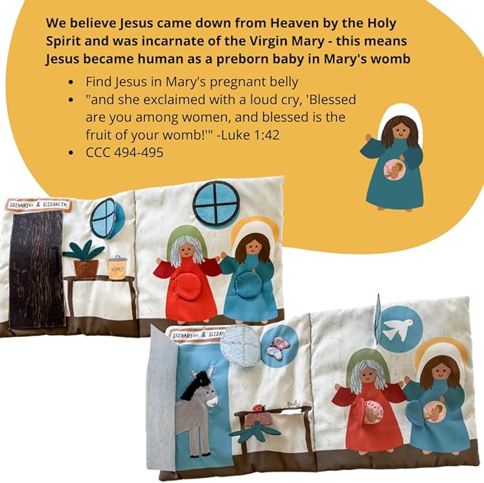 "Where is Jesus" Interactive Quiet Book for Young Believers - Discover Catholic Teachings with Engaging Exploration