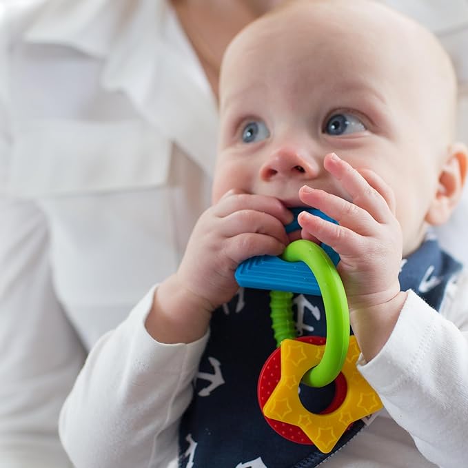 Dr. Brown's Learning Loop, Baby Teether Ring with Multiple Shapes & Textures 100% Silicone, 3m+ (Pack 2)