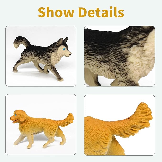 iftnotea 8PCS Small Dog Figurines for Kids Puppy Toy Figures