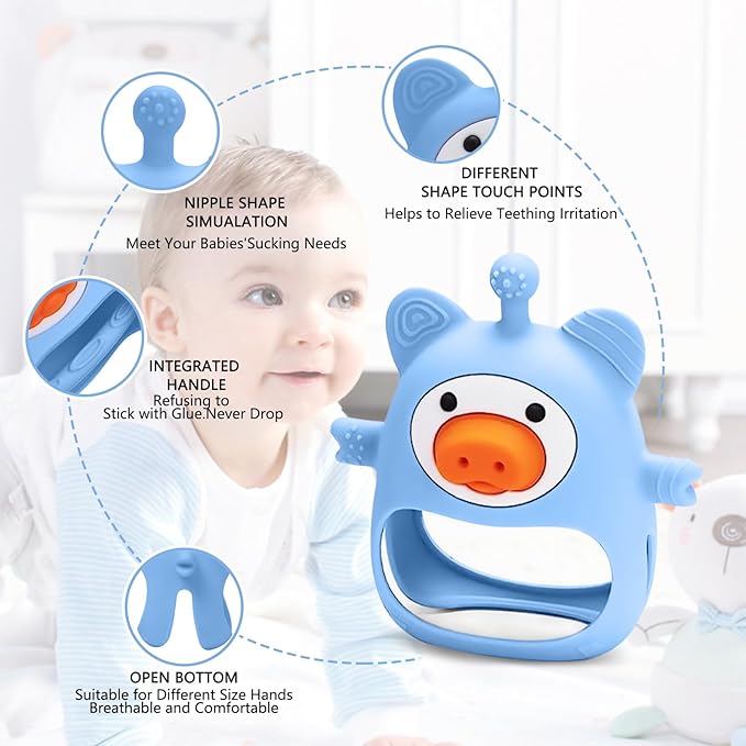 2 Packs Baby Teether,Teething Toys for Babies 0-6 Months