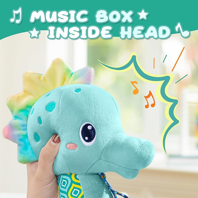 Baby Toys 0 to 12 Months, Musical Stuffed Animal Activity Soft Toys with Multi-Sensory Crinkle
