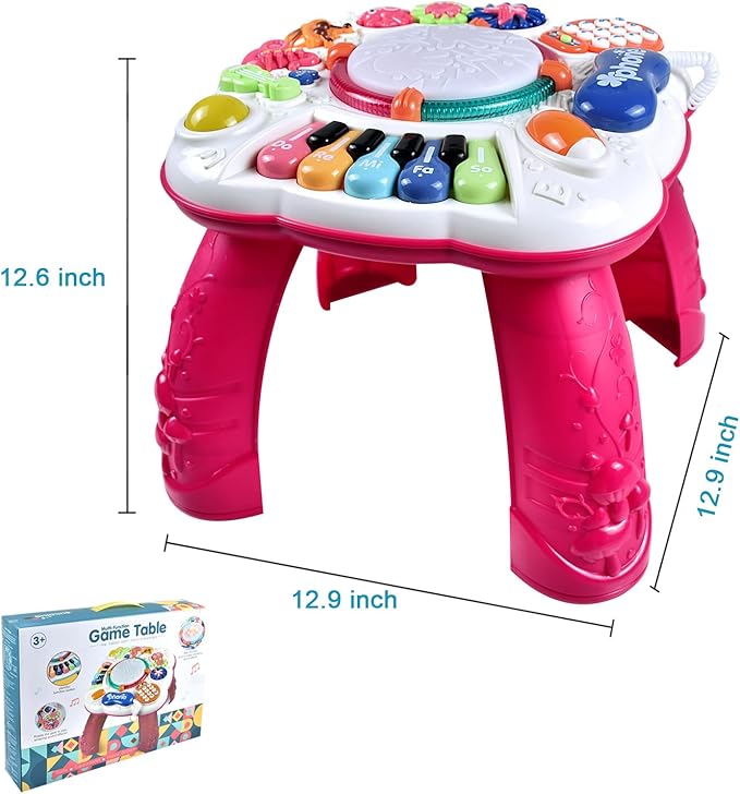 Early Development Baby Toys 6 to 12 Months,Activity Music Toys 11.8×11.8×12.2 Inches