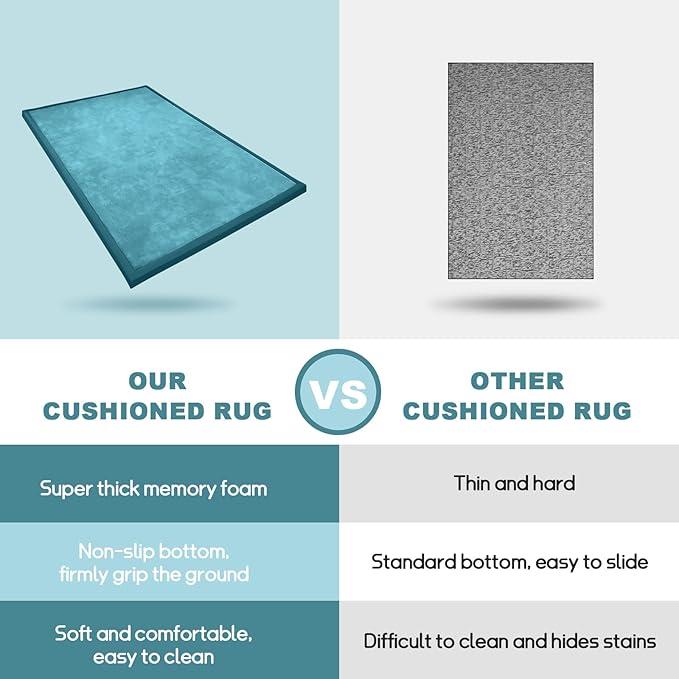 Baby Play Mat Coral Velvet Nursery Rug - 13’1” X 6’7” Memory Foam Area Rug Soft Padded Carpet