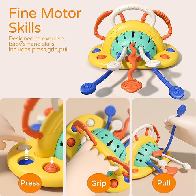 High Chair Toys with Suction Cup, Montessori Toys for 1 Year Old