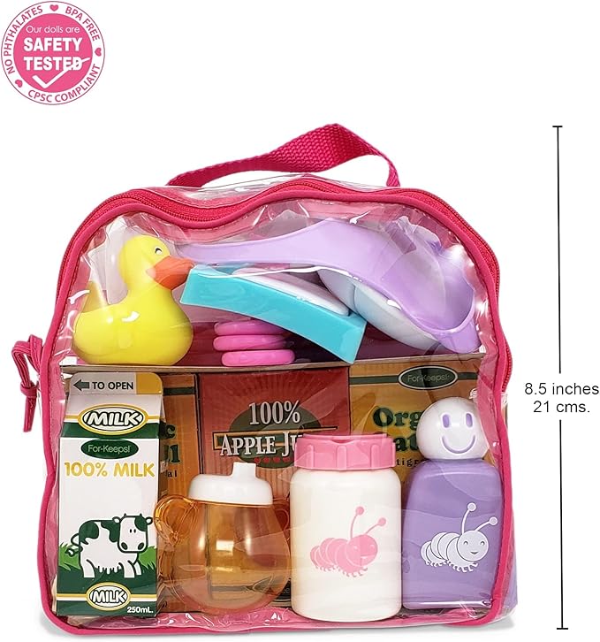 JC Toys Baby Doll Nursery 20 Piece Accessory Bag Berenguer Boutique! | Fitst Most Dolls 2+