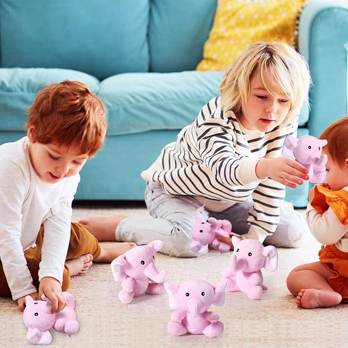 HyDren 8 Pcs Plush Mini Elephant Stuffed Animal Toys 4
